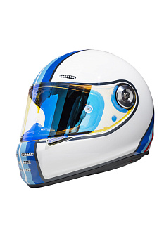 Шлем дорожный SHOCK PHANTOM WHITE/BLUE GLOSSY